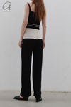 SWAYING/KNIT striped decorative suspender vest SW23SS1T12